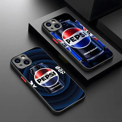 PEPSI WILD CHERRY LOGO Phone Case Luxury For IPhone 16 15 14 12 13 11 Dirty Resistant Pro XR XS Max Mini X 7 8 Plus Matte Shell