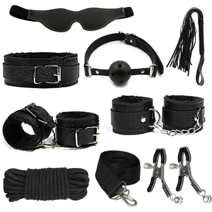 Bdsm Bondage Set Restraint Adult Game Handcuff Neck Collar Wrist Mouth Gag Strap Fetish SM Sex Toys for Woman Couples Product