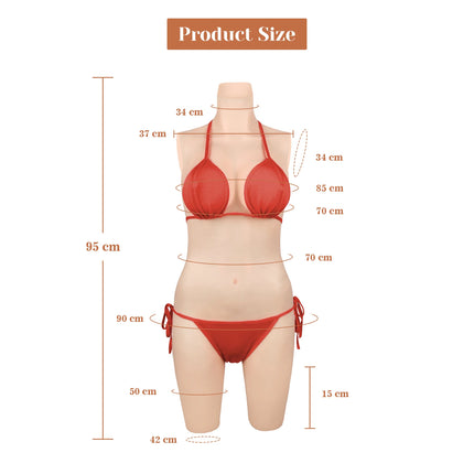 CYOMI Silicone Bodysuit Fake Vagina Breast Forms 3-Point D Cup Boobs Tits For Drag Queen Crossdresser Transgender Shemale 2TH