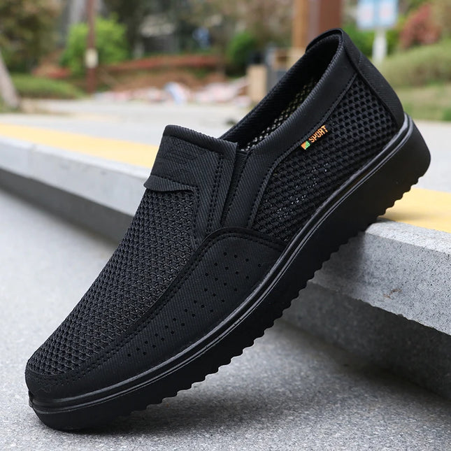 Men's Breathable Slip-On Casual Shoes - Lightweight Low-Top Walking Sneakers, Suitable for Outdoor Activities, Fishing, Parks, and Exercise, Brown Mesh Fabric, Rubber Sole, Comfortable for All Seasons, Outdoor Footwear | Low-