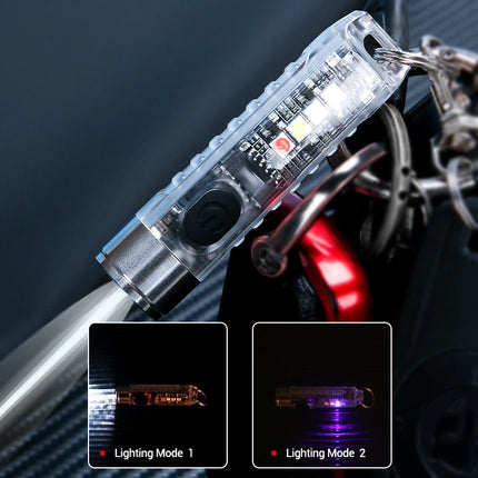 Portable Mini Keychain Flashlight Rechargeable Waterproof Torch Lamp with Magnet Multifunction Warning Camping Flashlight