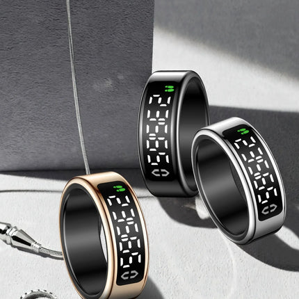 Smart Ring with Display Screen Touch Charging Fitness Tracker Heart Rate Blood Oxygen Monitor Sleep Tracker Wearable Technology
