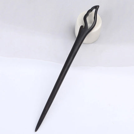 Ebony Wood Hairpins Handmade Purple Sandalwood Hair Stick for Women Fine Pattern Vintage Chinese Hair Pin Accessories