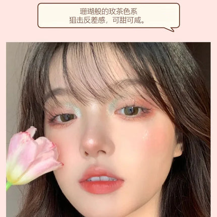 Long ears Monochrome blush white matte cosmetics vitality girl nude makeup natural smudge monochrome blush plate