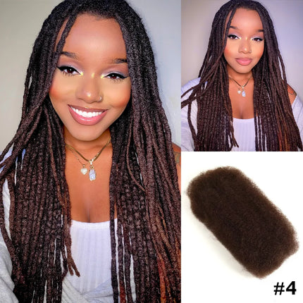 QVR Afro Kinky Bulk Hair No Attachment 50g Afro Curly Bulk 100% Human Hair Unprocessed Virgin Remy Braiding Hair for Dreadlocks