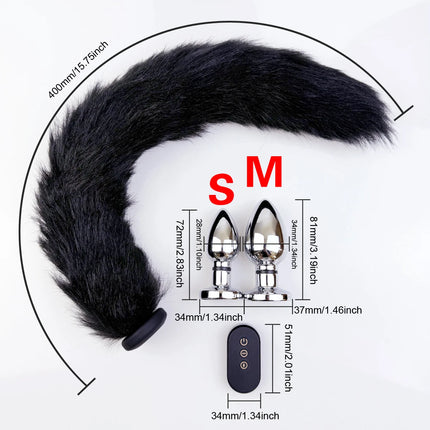1set, Electric Shock dog tail Anal Plug, Vibrating butt plug, G-spot masturbation, Passionate party, adult pleasure, sexual well
