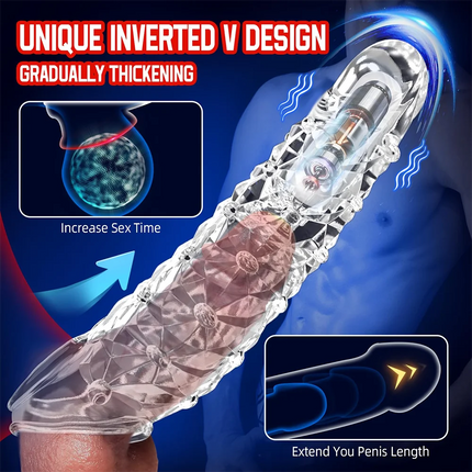 Cock Ring Vibrator Penis Sleeve Penis Enlargement Granule Clitoris G-spot Stimulate Delay Ejaculation Anal Plug Sex Toys For Men