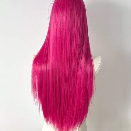 Ashely Pink Lace Front Wig 26“ 13x4 Lace Frontal Wigs Long Straight Heat Resistant Fiber Synthetic Wig for Mira Cosplay