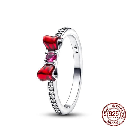 925 Sterling Silver Sun And Moon Crown Love Princess Zircon Oxide Enamel Heart Love Rings Fashion Jewelry For Women Gifts New in
