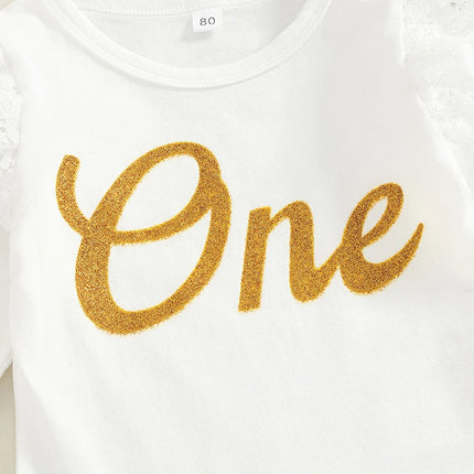 Ma&Baby 6-18M 1st Birthday Newborn Infant Baby Girls Clothes Set Princess One Letter Romper Tulle Shorts Headband Outfits d01