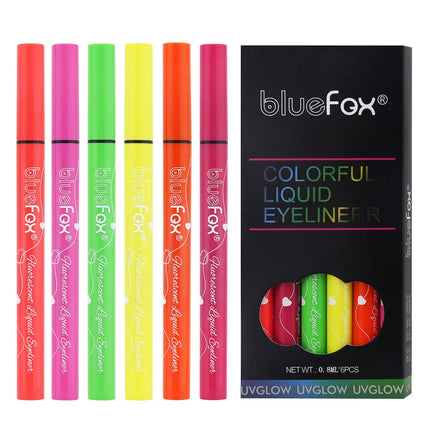6pcs Glow in the Dark Face,Body Paint Set,Shimmer Liquid Eyeliner, Neon Fluorescent Makeup Sticks for Halloween,Music Festivals