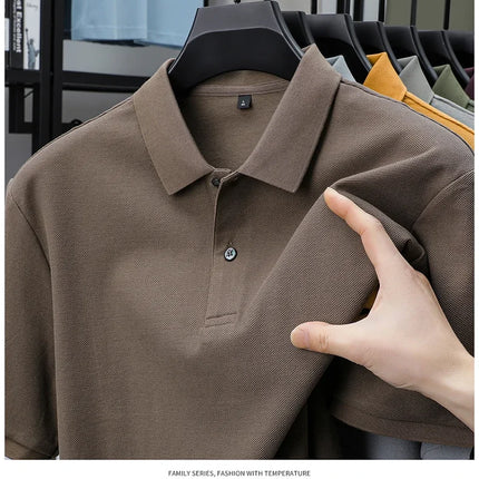 Men's 100% Cotton Polo Shirt - Summer Casual Breathable Tee, 19 Colors, Ideal for Golf and Sports, Business Casual, Silk-Like Finish