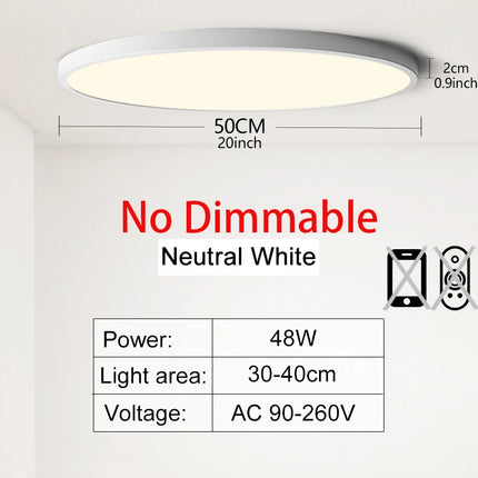 MARPOU 50CM Large Led ceiling lamp with Smart APP Remote Control Ultrathin Light fixture Ceiling Lights for Bedroom Living Room