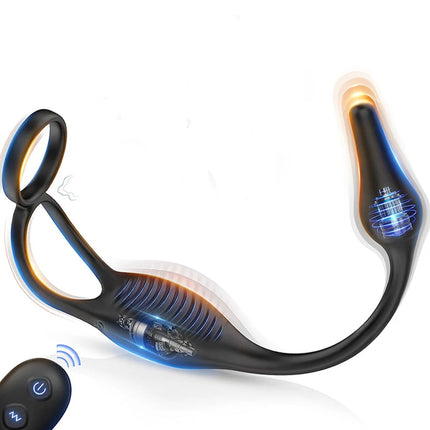 Remote Control Vibrating Butt Plug Cock Ring for Men Prostate Massager for Gay Anal Vibrator Penis Ring Adult Sex Toy for Men