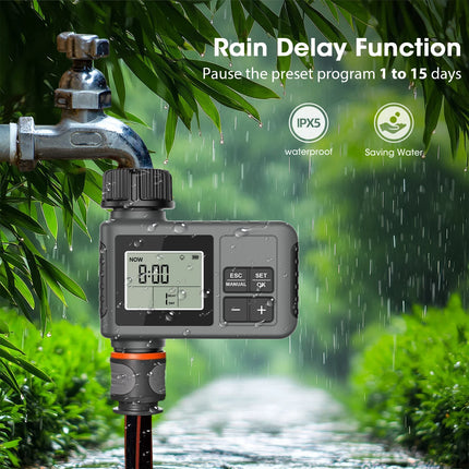 Insoma Automatic Water Timer Intelligent Irrigation Watering System Sprinkler Timer Garden Programmer Equipment IPX7 LCD Display