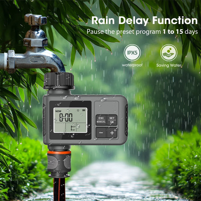 Insoma Automatic Water Timer Intelligent Irrigation Watering System Sprinkler Timer Garden Programmer Equipment IPX7 LCD Display