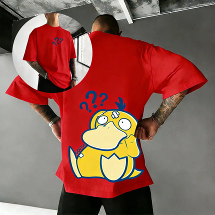 Pokemon Anime Psyduck Printed T-shirt Men's and Women's T-shirt Men's Tops Harajuku Y2K T-shirt 2026 Summer New Tee Streetwear