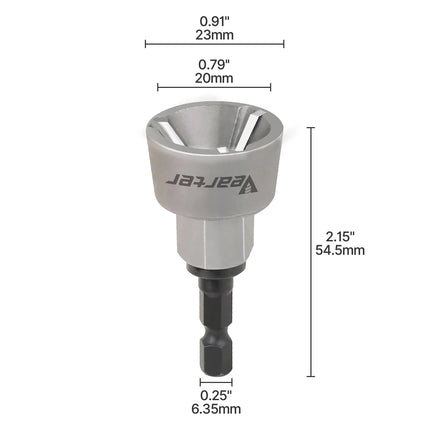 Vearter Deburring External Chamfer Tool Carbide Steel Chamfer Trimming Screw and Bolt Hex Shank Fast Remove Burr Removal