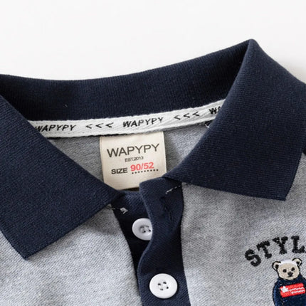 2025 Summer New Boys' Short sleeved T-shirt Korean Version Baby Collar Sleeve Polo Shirt Fashion Children's Short sleeved Top Tr