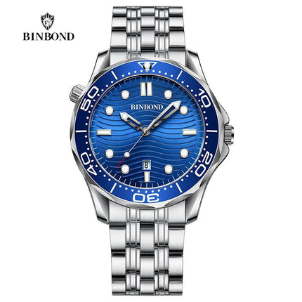 BINBOND Brand New Fashion Ultra-thin Sea Horse Series Men's Business Quartz Watches Waterproof Luminous Sports Casual Men's Watch