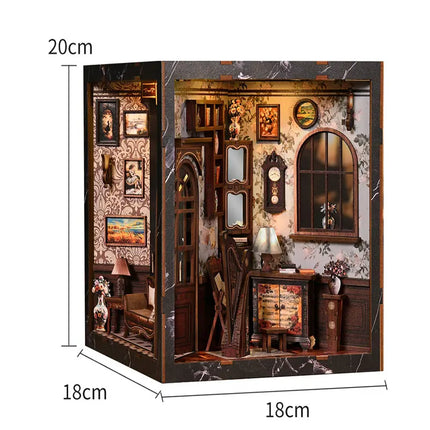 NEW DIY Wooden Book Nook Figurines Miniatures Doll House Kit 3D Puzzle Bookend for Friends Birthday Gifts Home Decor Crafts