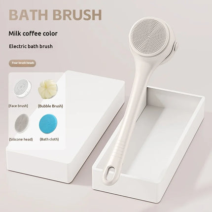 Electric Bath Bruhes Body Brush Back Scrubber for Shower Electric Body Scrub Brush Long Handle Back Brushes Bath and Body