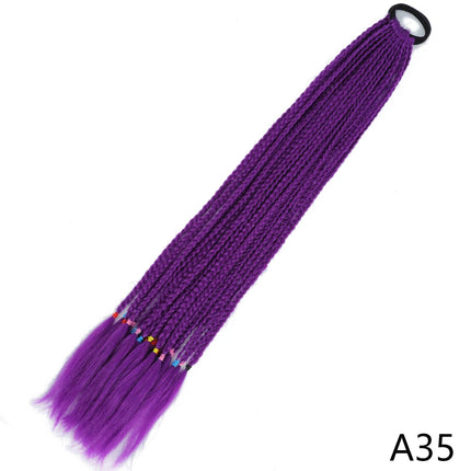 AZQUEEN Synthetic Gradient Color Dirty Braided Ponytail 60CM Elastic Rubber Band Braiding Pony Tail Hair Extensions For Girls