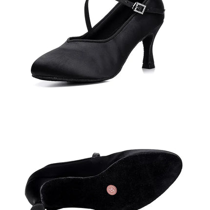 Adult High-heeled Modern Latin Dancing Shoes Professional National Standard Dance Practice Women's Waltz Dancing Shoes Flamenco