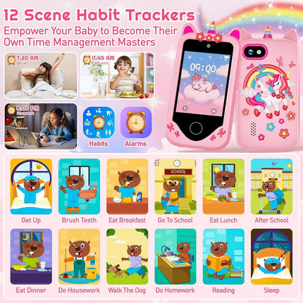 Children Smartphone Phone Toy 2.8inch Touch Screen Dual Cameras For Learning Playing Games Video Player Girl Gift for Christmas