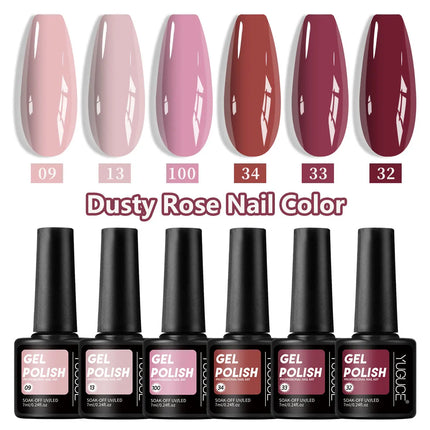 6pcs Gel Nail Polish Set，Salon-Quality Winter Fall Nail Polish Gift Set Suitable for at Home Use, Professional Gel Polish