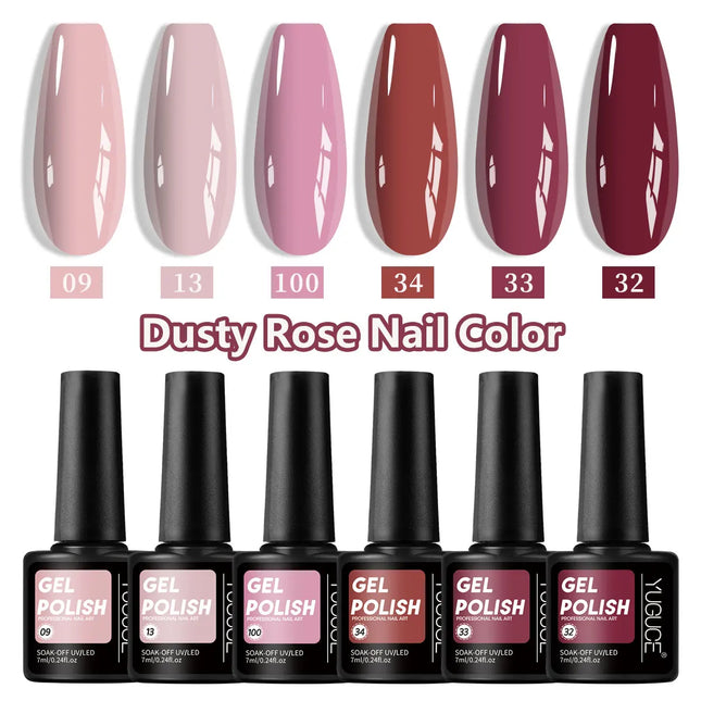 6pcs Gel Nail Polish Set，Salon-Quality Winter Fall Nail Polish Gift Set Suitable for at Home Use, Professional Gel Polish