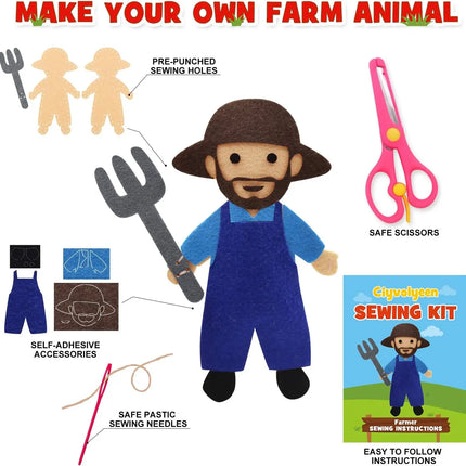 Farm Animals Sewing Kit Felt DIY / Kit Couture Animaux Ferme Feutre