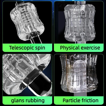 Male Masturbator Soft Pussy Penis Sleeve Sex Toys Transparent Crystal Vagina Adult Goods for Men Textured Tunnel Pocket Pussy