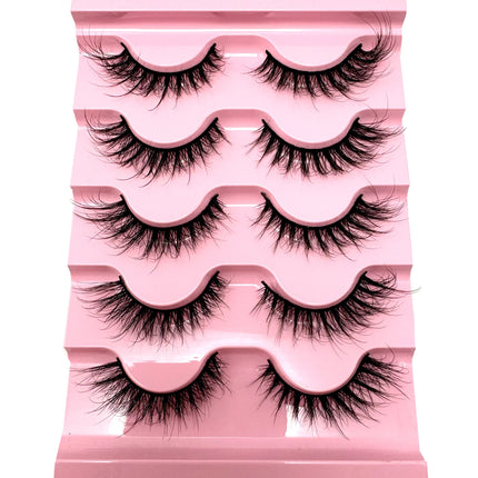 New 5 pairs natural fluffy 3D mink false eyelashes fake lashes makeup kit Mink Lashes extension eye lashes short eyelashes
