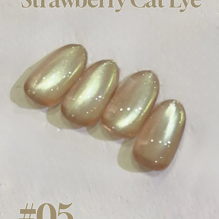 1-12pcs PSK New Whitening Strawberry Cat Eye Gel Nail Polish 2026 Super Glitter Whitening Red Glass Bead Nail Art Pink Nails