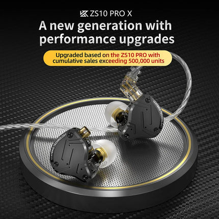 KZ ZS10 PRO X Wired Headset Hybrid Technology Earphone Monitor Earbud HIFI Bass Music Headphone HD Microphone Pure Sound Quality