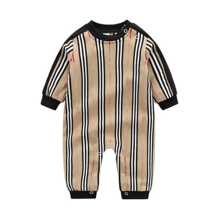 Baby Boy Spring Autumn Outerwear Pure Cotton Romper Stylish Newborn Infant Men's Women's Baby Long Sleeve Crawler Korean Version