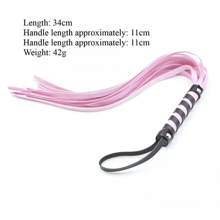 Pink Leather Flogger BDSM Bondage Whip Spanking Slapper for Women Men Adult Games Sex Toy Fetish Role Play Discipline Gear