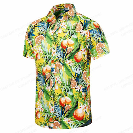 Floral Hawaiian Shirt Tropic Leaf 3d Printed Shirts Men Women Fashion Oversized Blouse Men's Vocation Lapel Shirt Beach Camisas
