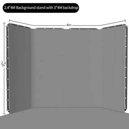 2.4x4m Background Frame Green Screen Wall Foldable For Tiktok Live Photo Studio Kit Chromakey Green Screen Frame