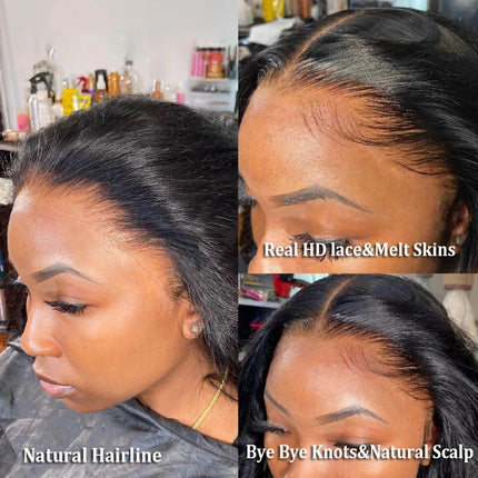 13x6 Invisible HD Lace Frontal Only Kinky Curly Pre plucked Natural Hairline 13x4 5x5 6x6 7x7 HD Lace Closure Only Brazilian