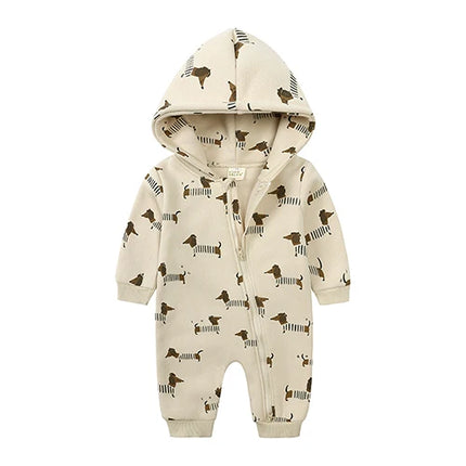 New Bodysuit For Newborn Rompers Baby Boys Girls Clothes Long Sleeve Solid Hoodies Bear Jumpsuit Costume Infant Onesies 3M-24M