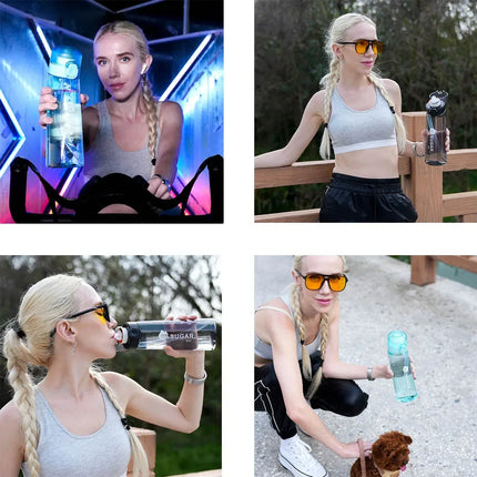 1pc 1000ml Air Flavored Water Bottle With 1pc Random Flavor Pods Sports Straw Cup Tritan For Outdoor Sports Fitness BPA Free