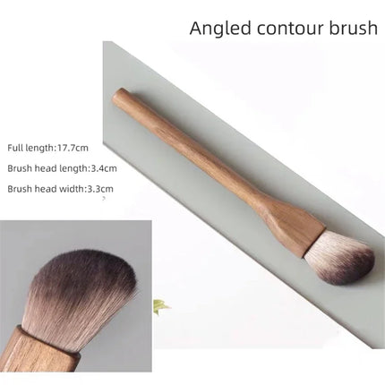 1Pcs European Vintage Wood Handle Makeup Brush High Quality Walnut Loose Powder Blush Foundation Contour Brush Super Soft