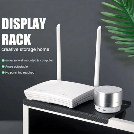 Adjustable TV/Monitor Top Shelf Organizer - Universal Space-Saving Rack for Router, Media Box,Accessories & Cable Management