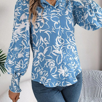 VigoCasey 2025 Female Elegant Single Breasted Shirt Women Casual Long Sleeve Top Spring Autumn Office Lady Print Tops Clothes