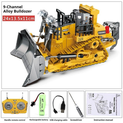 4WD Remote Control Excavator Toy 2.4GHz RC Construction Vehicle Dump Truck Bulldozer Crawler Engineering Car Best for Kids Gifts