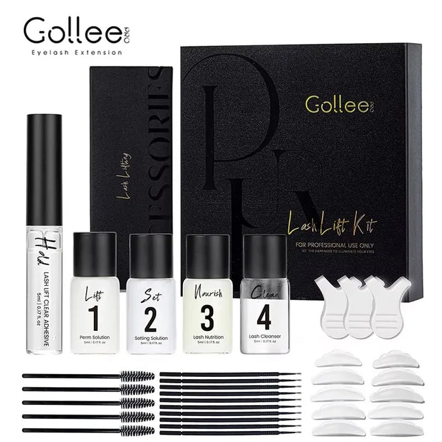 Gollee Lash and Brow Curling Perm Kit Natural Eyelash Lifting Perm Treatment Makeup Long Lasting 4-6 Weeks For Lash Curler Perm