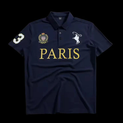 Paris Y2K High Street Punk European and American Style 2026 New Easter Men's Retro POLO Shirt Cross Print T-shirt Top Harajuku