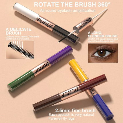 Slender Double-head Colored Mascara Curl Thick Lash Eyelash Extension Lengthening Waterproof Yellow Red Brown Fine Brush Mascara